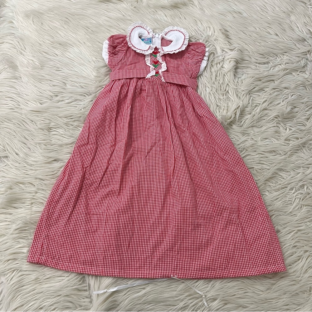 Vintage 80s Melissa Jackson Baby Sleeper Gown Dress Drawstring Cottagecore 6 Mo